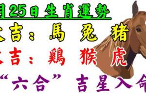 6月25日生肖運勢_馬、兔、豬大吉