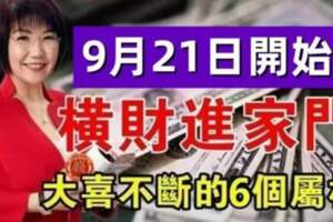 9月21日開始橫財敲門來，大喜不斷的六個屬相