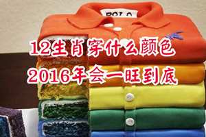 12生肖穿什麼顏色的衣服2016年會一旺到底！
