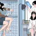 幫吹頭髮超暖～　韓系「情侶日常」甜哭40萬粉　插畫家本尊竟是超帥歐巴