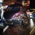 雨夜路滑7車連環撞3人掛彩送醫，1輛靈鹿轎車剎車不及Alza車子，導致Alza車180度旋轉