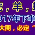 2017年下半年，財源大開，必定「大發」的三大生肖