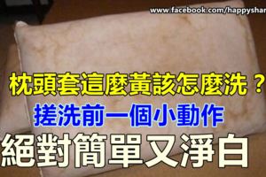 枕頭套這麼黃該怎麼洗？搓洗前先做一個小動作，絕對簡單又淨白！不可置信！