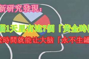 最新研究發現：大腦1天裡有這7個「黃金時段」，抓緊時間就能讓大腦「永不生鏽」！