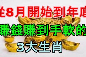 從8月開始到年底，賺錢賺到手軟的3大生肖！