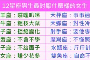 12星座男生最討厭什麼樣的女生