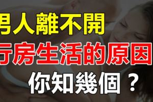 男人離不開行房生活的原因，你知幾個？