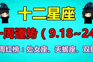 十二星座9月20日運勢