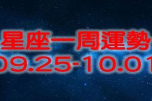 12星座一周運勢0925-1001