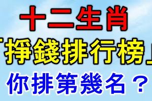 十二生肖「掙錢排行榜」！你排第幾名？