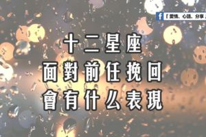 十二星座面對前任挽回，會有什麼表現？