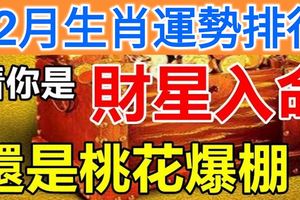 12月生肖運勢排行，看你是財星入命，還是桃花爆棚？