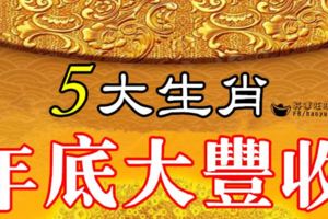 年底大豐收的5大生肖，12月收大錢，收大運，收大橫財，年尾花紅厚厚厚！