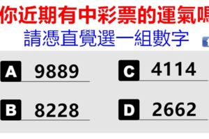 選一組數字，測看你近期有中彩票的運氣嗎？