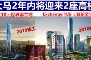 全馬最高的建築物是KLCC，幾個月後將換成TheExchange106，而大約1年後又將換成KL118。