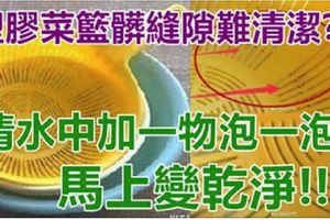 塑膠菜籃縫隙污垢難清潔？清水中加「一物」泡一泡，立馬變得乾乾凈凈！