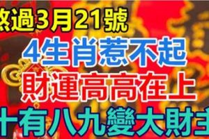 熬過3月21號，4生肖惹不起，財運高高在上，十有八九變大財主！