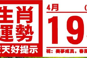 生肖運勢，天天好提示（4月19日）