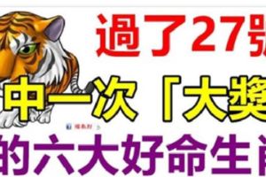 過了27號，這六大好命生肖天降橫財，中一次「大獎」