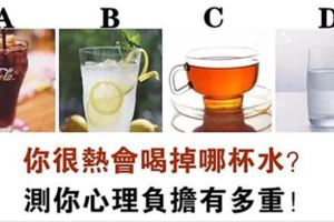 心理測試：你現在很口渴，你會喝哪一杯？測你心理負擔有多重！