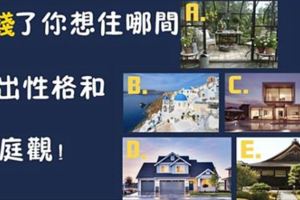 心理測試：有錢了你想住哪間？測你的性格和家庭觀！