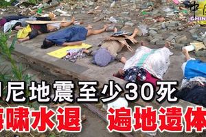 印尼地震至少30死,巴路市掀起3公尺高海嘯!水退遍地遺體