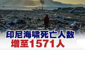 印尼海嘯死亡人數1571人．災後一周逾千人仍失蹤