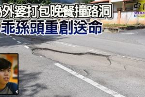 乖孫為外婆打包晚餐回家途中撞路洞頭部嚴重受創送院搶救後不治