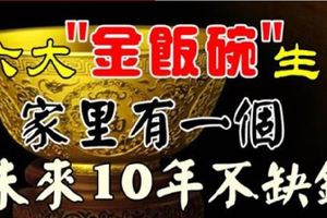 六大金飯碗的生肖，家裡有一個，未來10年不缺錢！