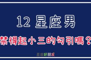 「真的全天下的男人都會犯錯嗎？」12星座男面對小三的勾引，誰最把持不住！