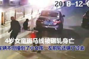 4歲女童斑馬線被碾軋身亡,轎車沒有理會撞倒小女孩