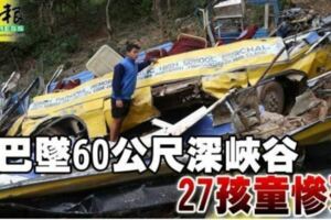 校巴墜60公尺深峽谷車上27名小孩、2名教師和司機喪命！RIP～～