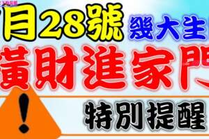 7月28號橫財進家門的生肖