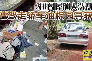 3匪闖屋捆人洗劫遭駕走轎車油棕園尋獲