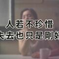 「人若不珍惜，失去也只是剛好」無論「愛與恨」，下輩子都「不會再相見」！