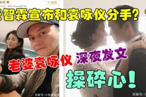 張智霖宣布和袁詠儀分手？？老婆袁詠儀深夜糾正操碎心！