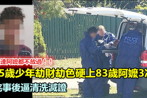 連阿嬤都不放過！！ 15歲少年劫財劫色硬上83歲阿嬤3次　 完事後逼清洗滅證