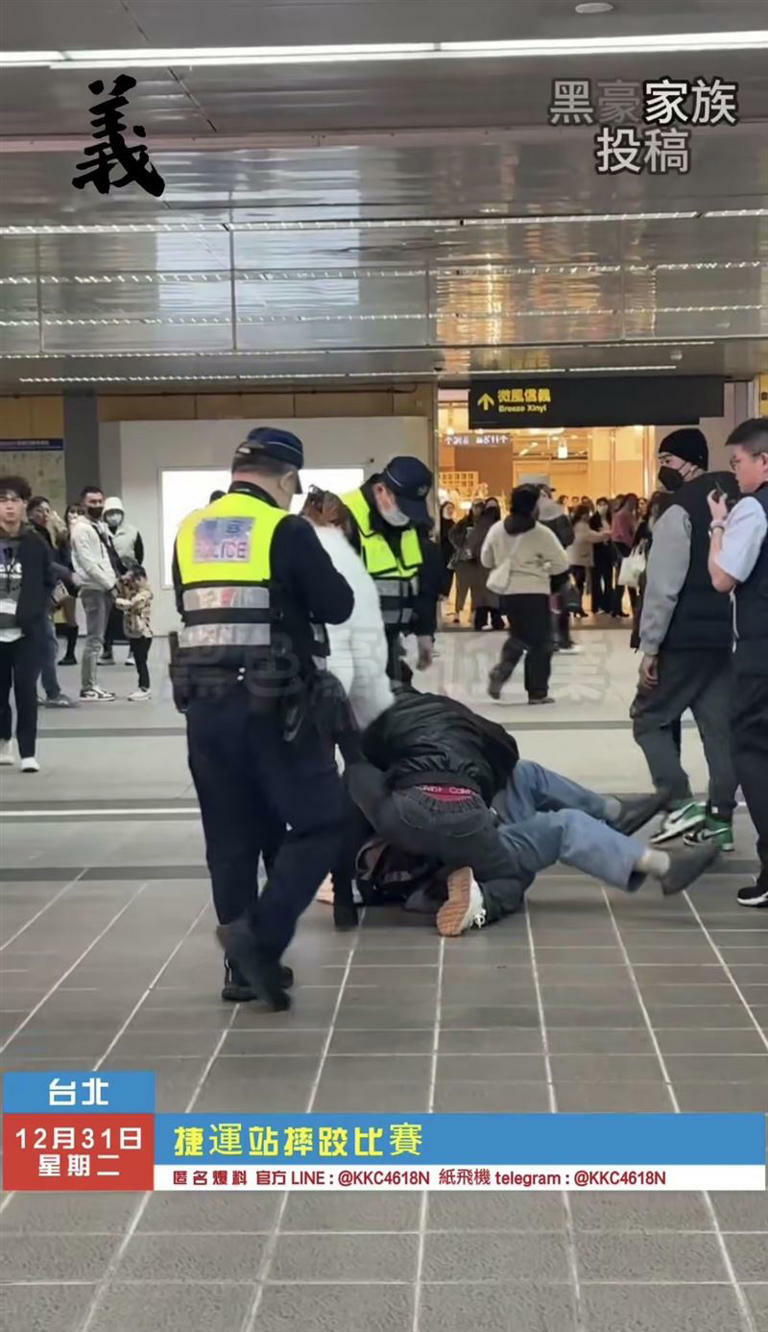 台北捷運市政府站在跨年夜晚間20時許發生一起糾紛案件。（圖／翻攝自黑色豪門企業）