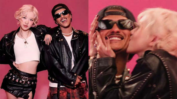 Rosé、Bruno Mars〈APT.〉MV幕後花絮曝光！「親吻臉頰」名場面竟是Bruno Mars提議！