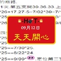 HOT天天開心~09/12六合彩版本期特別號三版、2個號碼。 水喔~