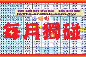 【海珊瑚】「六合彩」02月01日 每月獨碰