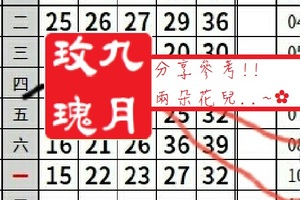 【九月玫瑰】「今彩539」04月11日 分享參考!!兩朵花兒分享..~✿