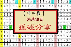 【啞叫獸】「今彩539」04月19日 孤碰分享!!!