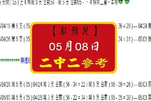 【紅孩兒】「今彩539」05月08日 二中二參考!!