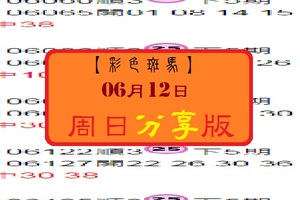 【彩色斑馬】2017「今彩539」06月12日 周日分享版!!!