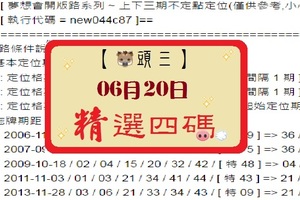 【豬頭三】2017「六合彩」06月20日[分享P81第 17071 期]濛濛豬參考之精選四碼