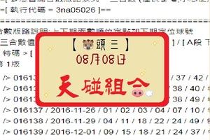 六合彩2017/08/08天碰組合、豬頭三公益 10、2 粒共享。