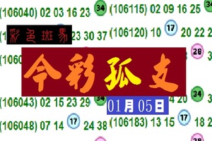 2018彩色斑馬今彩孤支~01月05日分享版!!歡喜就好