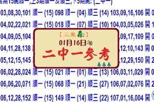 三重之森【2018六合彩】107/1/16(004)二中一參考