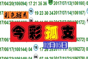 2018今彩539今彩孤支參考~彩色斑馬02月05日分享版一夫當關!!